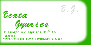 beata gyurics business card